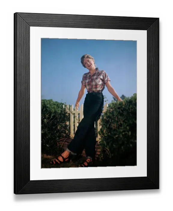 Framed Print : Shelly Winters Wearing Blue Jeans Framed Print : Shelly Winters Wearing Blue Jeans