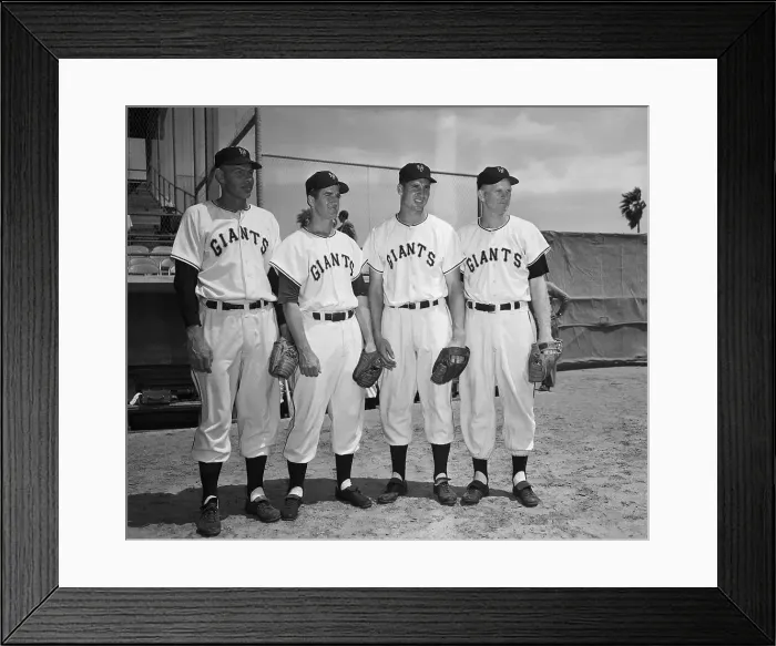 Framed Print : Baseball Players Posing in Uniforms Framed Print : Baseball Players Posing in Uniforms
