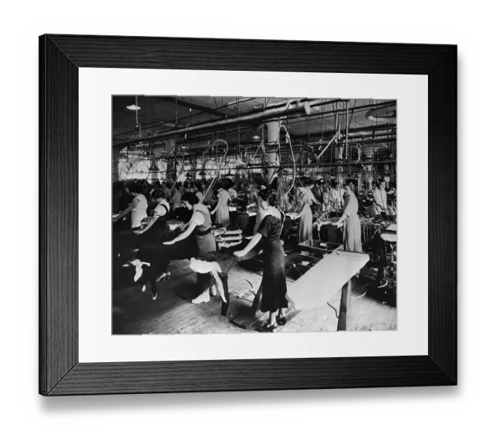 Framed Print : Women Shown Working Clothing Presses Framed Print : Women Shown Working Clothing Presses