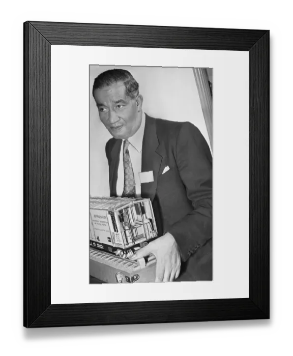 Framed Print : Frederick McKinley Jones Holding Model Train Car Framed Print : Frederick McKinley Jones Holding Model Train Car