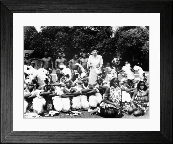 Framed Print : Helen Keller with Zulu Tribe Framed Print : Helen Keller with Zulu Tribe