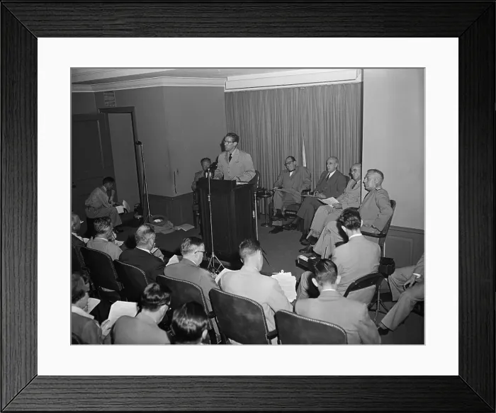 Framed Print : Official Giving Report on Atomic Testing