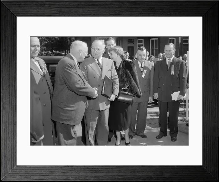 Framed Print : Harry S. Truman Shaking Hands with Political Peer Framed Print : Harry S. Truman Shaking Hands with Political Peer