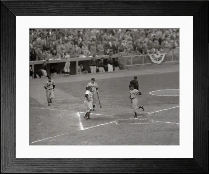 Framed Print : Willie Mays Scoring in 6th Game of Season Framed Print : Willie Mays Scoring in 6th Game of Season