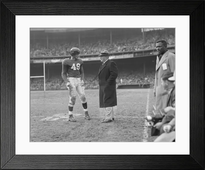 Framed Print : Football Coach Steve Owen With Player Framed Print : Football Coach Steve Owen With Player