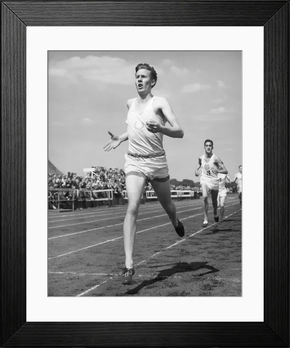 Framed Print : Roger Bannister Winning Mile Race Framed Print : Roger Bannister Winning Mile Race