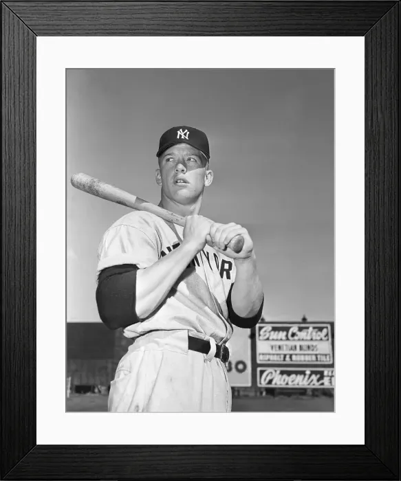 Framed Print : Mickey Mantle Holding Baseball Bat Framed Print : Mickey Mantle Holding Baseball Bat
