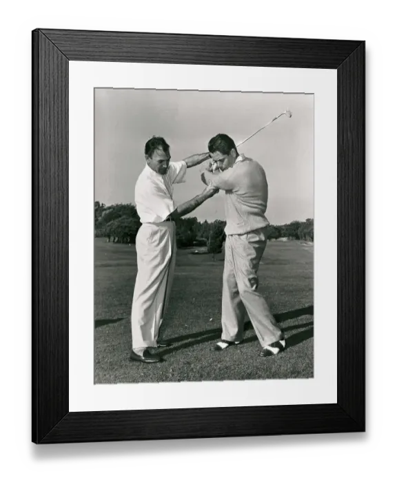 Framed Print : Ben Hogan Showing Glenn Ford How to Swing Framed Print : Ben Hogan Showing Glenn Ford How to Swing