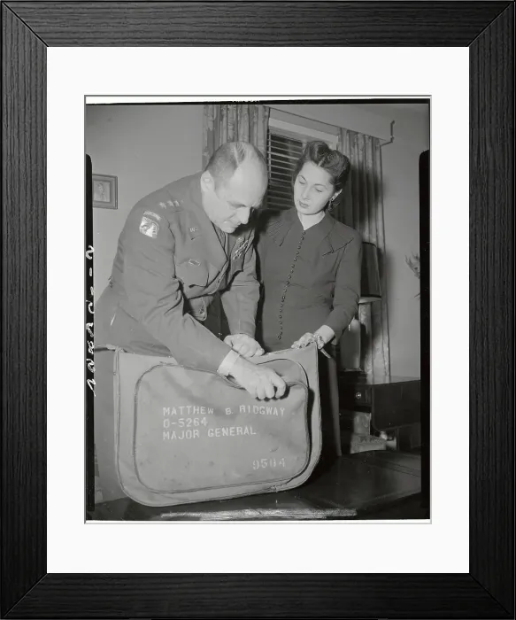 Framed Print : Matthew Ridgway Packing Duffel Bag Framed Print : Matthew Ridgway Packing Duffel Bag