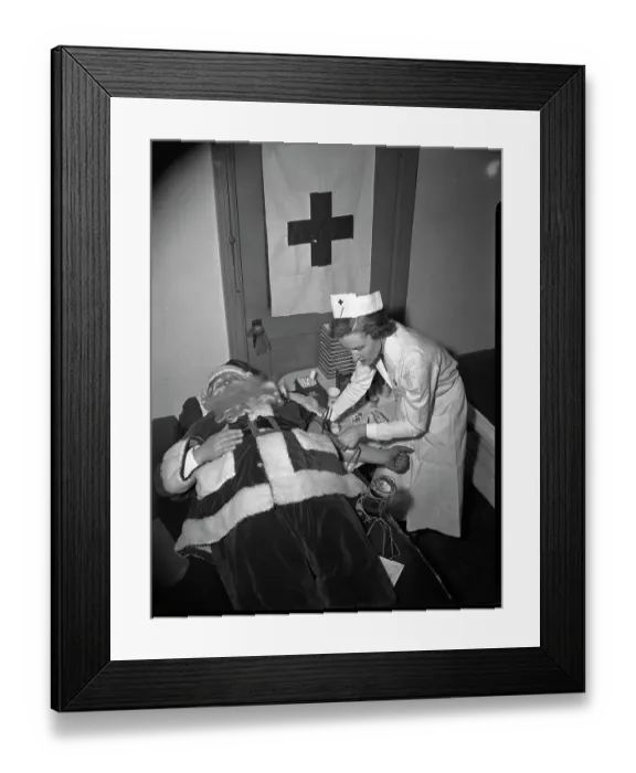 Framed Print : Santa Claus Donating Blood Framed Print : Santa Claus Donating Blood