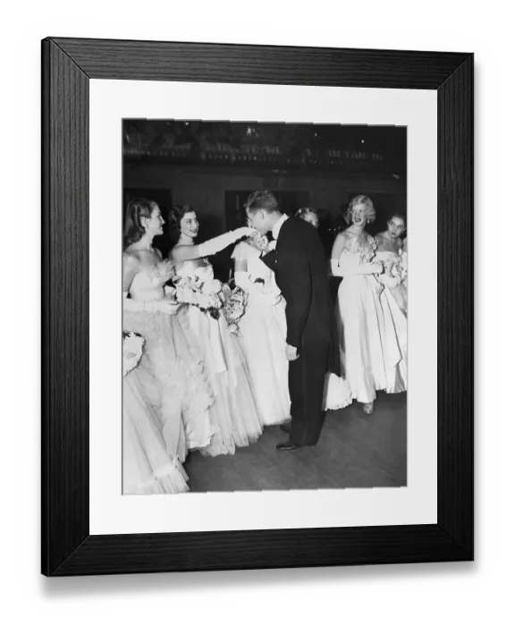 Framed Print : Kissing Debutante's Hand Framed Print : Kissing Debutante's Hand