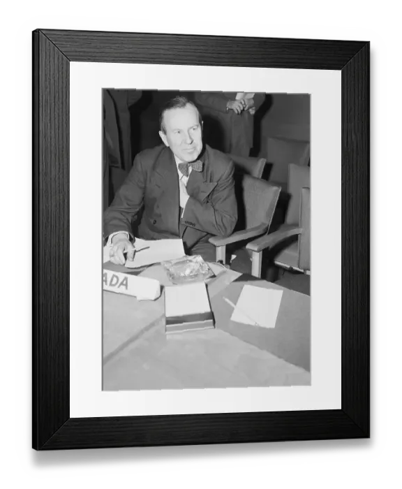Framed Print : Lester Pearson at Desk Framed Print : Lester Pearson at Desk