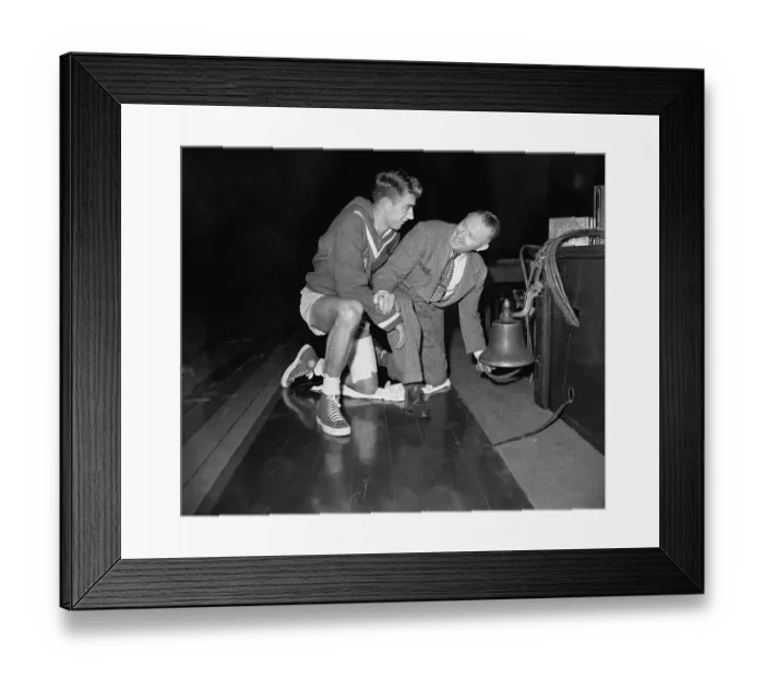 Framed Print : Man Ringing Bell Framed Print : Man Ringing Bell