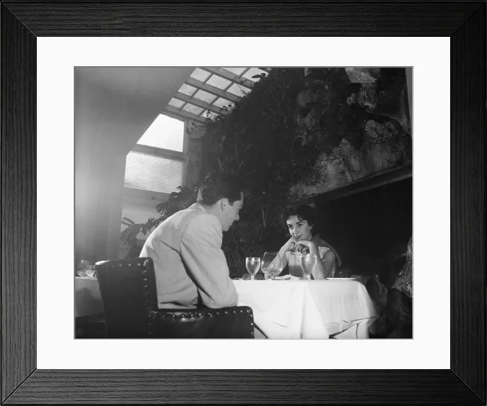 Framed Print : Liz Taylor Having Lunch with Nicky Hilton Framed Print : Liz Taylor Having Lunch with Nicky Hilton