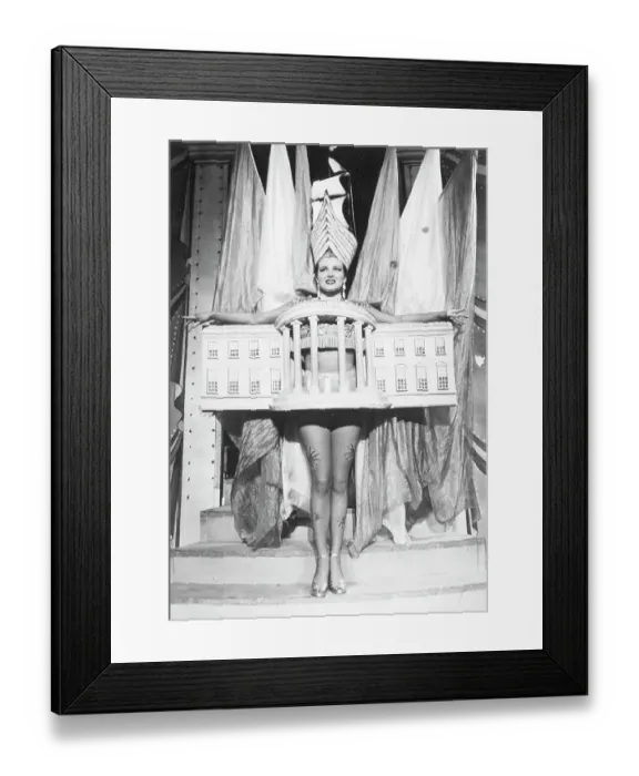 Framed Print : Woman In White House Costume Framed Print : Woman In White House Costume