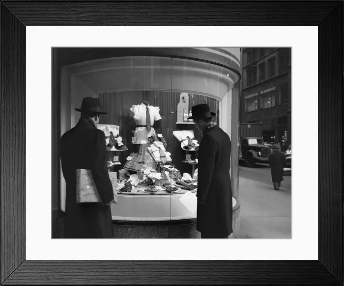Framed Print : Men Window Shopping Framed Print : Men Window Shopping
