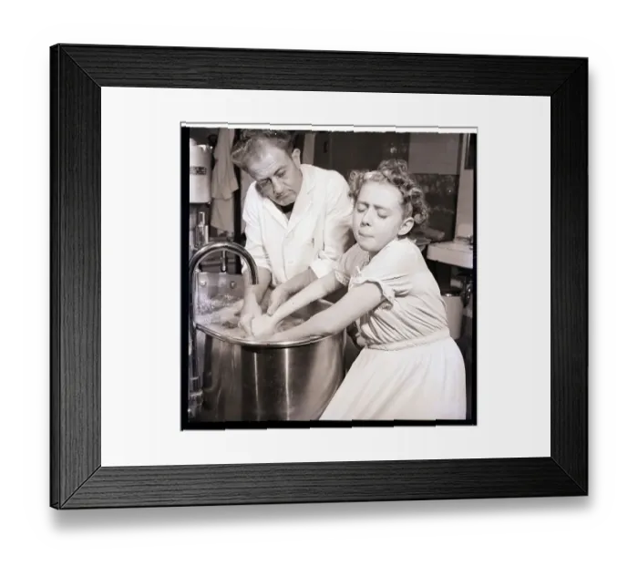 Framed Print : Girl with Hands in Water for Physical Therapy Framed Print : Girl with Hands in Water for Physical Therapy