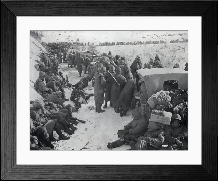Framed Print : Marines Halted in Progress on Icy Road Framed Print : Marines Halted in Progress on Icy Road