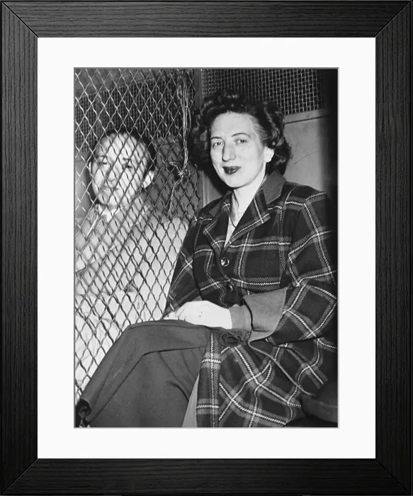 Framed Print : Miriam Moskowitz and Abraham Brothman Being Transported in Police Wagon Framed Print : Miriam Moskowitz and Abraham Brothman Being Transported in Police Wagon