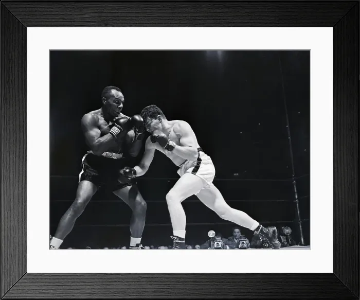Framed Print : Joe Walcott (L) Blocks Rex Layne'S Punch Framed Print : Joe Walcott (L) Blocks Rex Layne'S Punch