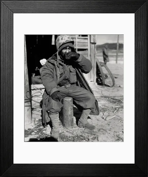 Framed Print : US Soldier Drinking Coffee In Korea