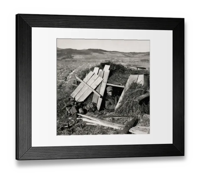 Framed Print : Soldier In Make-Shift Shelter Framed Print : Soldier In Make-Shift Shelter