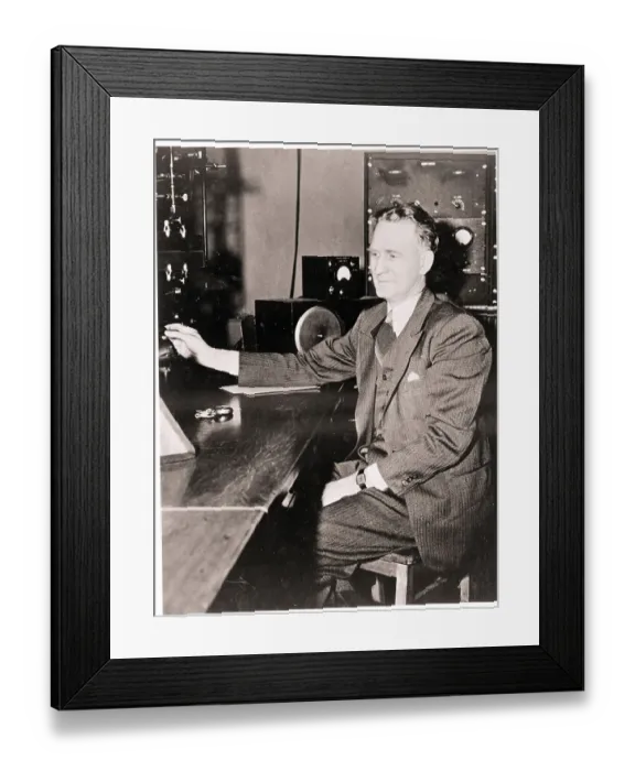 Framed Print : Walter Zinn with Science Instruments Framed Print : Walter Zinn with Science Instruments