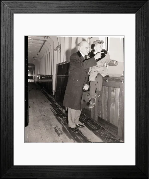 Framed Print : Dr. Edward Kendall with Grandson on Ship Framed Print : Dr. Edward Kendall with Grandson on Ship