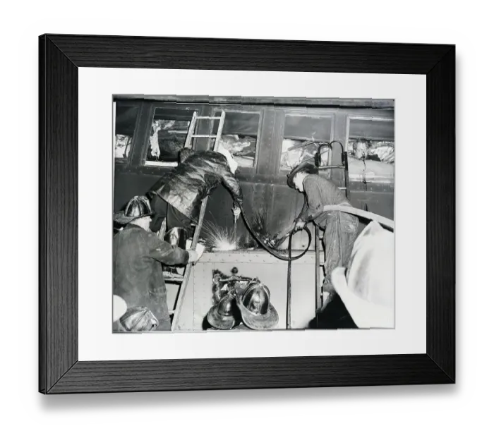 Framed Print : Train Wreck; Police Cut Away At Train Framed Print : Train Wreck; Police Cut Away At Train
