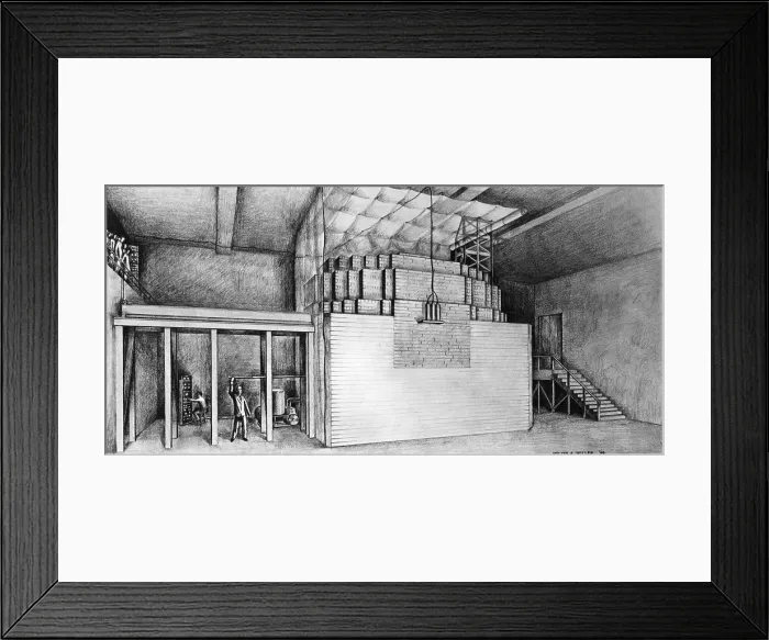 Framed Print : Sketch of Nuclear Reactor Framed Print : Sketch of Nuclear Reactor
