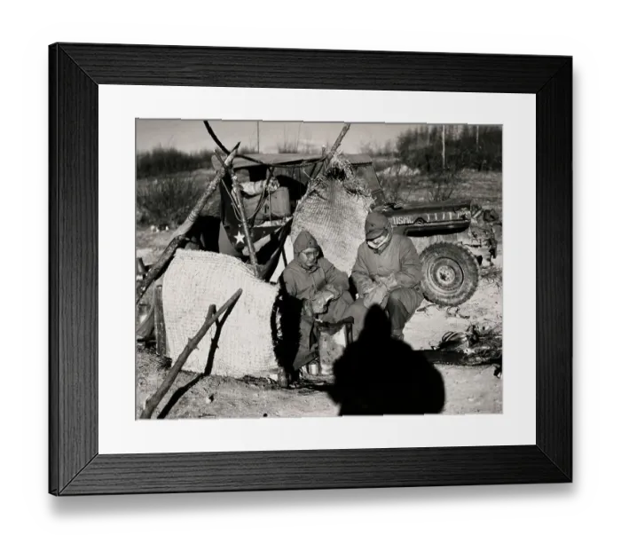 Framed Print : Marines Keeping Warm in Korea Framed Print : Marines Keeping Warm in Korea