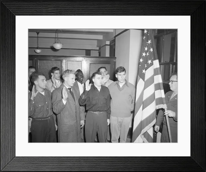 Framed Print : Yankee Whitey Ford Taking the Army Oath Framed Print : Yankee Whitey Ford Taking the Army Oath