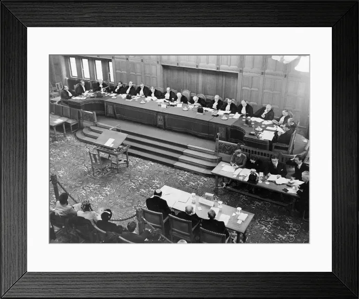 Framed Print : International Court of Justice Meeting Framed Print : International Court of Justice Meeting
