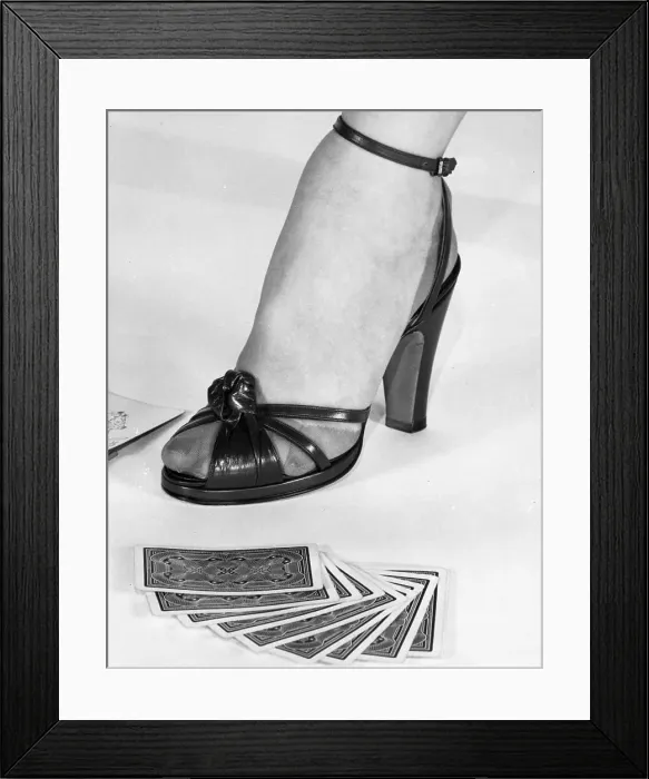 Framed Print : Sarong-Style Shoewear with Ankle Strap Framed Print : Sarong-Style Shoewear with Ankle Strap