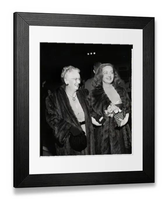 Framed Print : Bette Davis &Mother @Premiere In Furs Framed Print : Bette Davis &Mother @Premiere In Furs