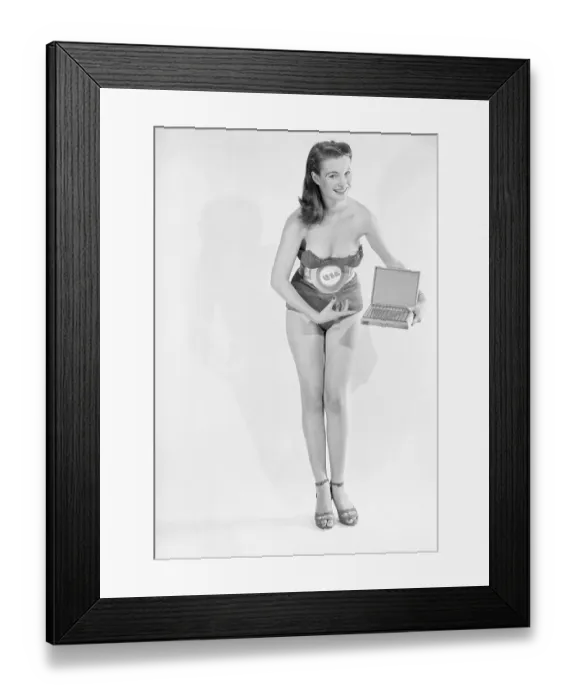 Framed Print : Miss Perfecto Posing with Cigars Framed Print : Miss Perfecto Posing with Cigars