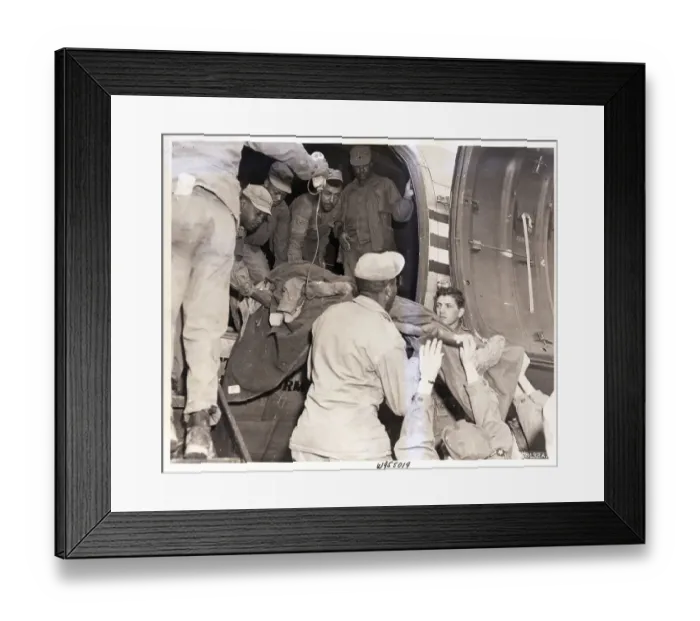 Framed Print : Soldier Being Lifted by Evacuation Plane Framed Print : Soldier Being Lifted by Evacuation Plane