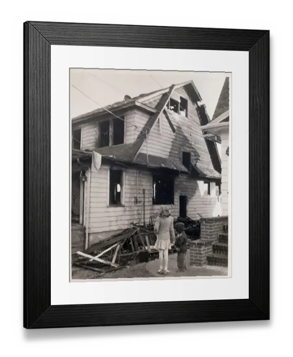 Framed Print : Ruins of Charred House
