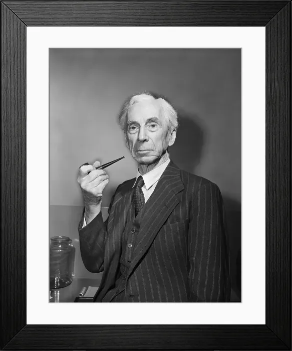 Framed Print : Bertrand Russell Holding Pipe Framed Print : Bertrand Russell Holding Pipe