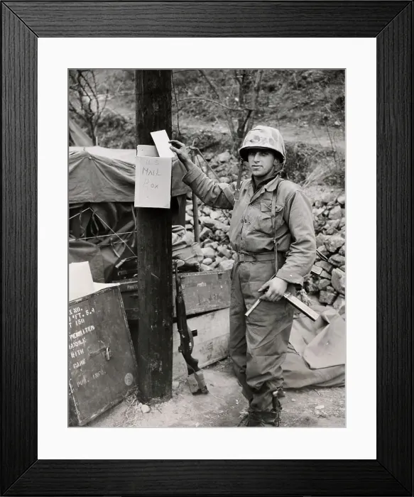 Framed Print : Marine Posting A Letter Framed Print : Marine Posting A Letter