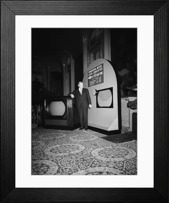 Framed Print : Allen B. Dumont Stands Next to TV Framed Print : Allen B. Dumont Stands Next to TV