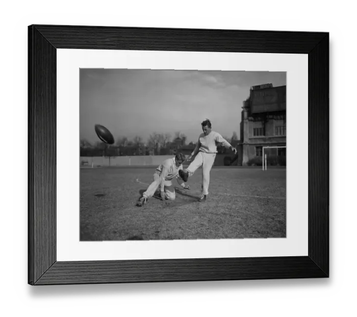 Framed Print : Bob Waterfield Practising with Elroy Hirsch