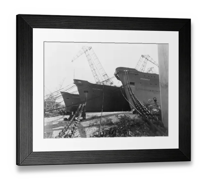 Framed Print : Ship Construction from Marshall Plan Aid Framed Print : Ship Construction from Marshall Plan Aid