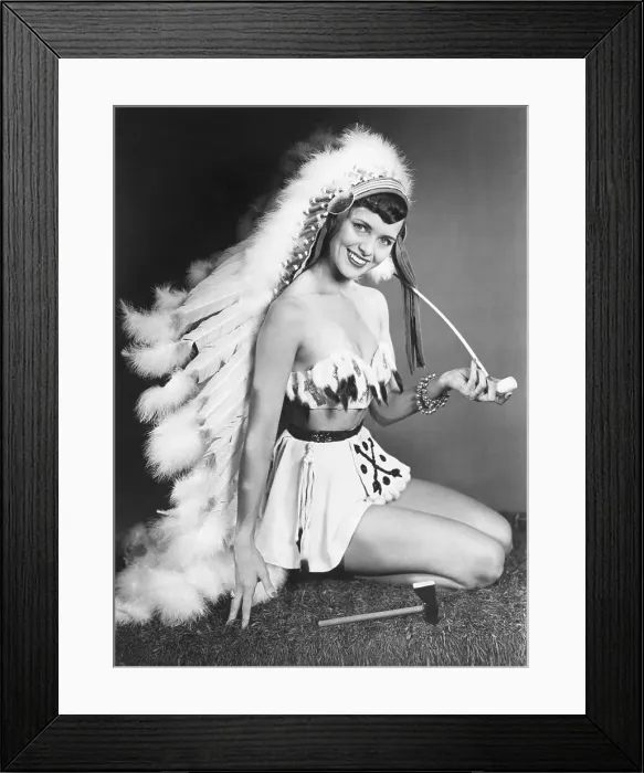 Framed Print : Carole Robert Dressed in Indian Costume Framed Print : Carole Robert Dressed in Indian Costume