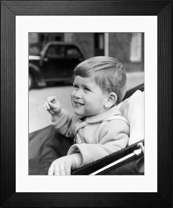 Framed Print : Prince Charles at Age Two in Carriage Framed Print : Prince Charles at Age Two in Carriage