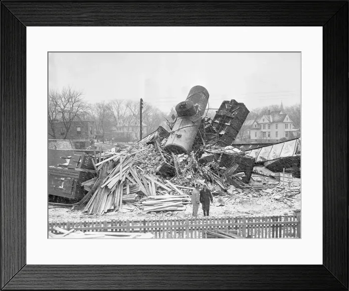 Framed Print : Train Wreck in Illinois Framed Print : Train Wreck in Illinois