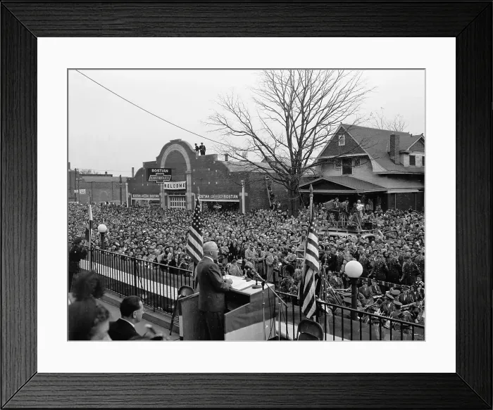 Framed Print : Harry Truman Speaking to Crowd Framed Print : Harry Truman Speaking to Crowd
