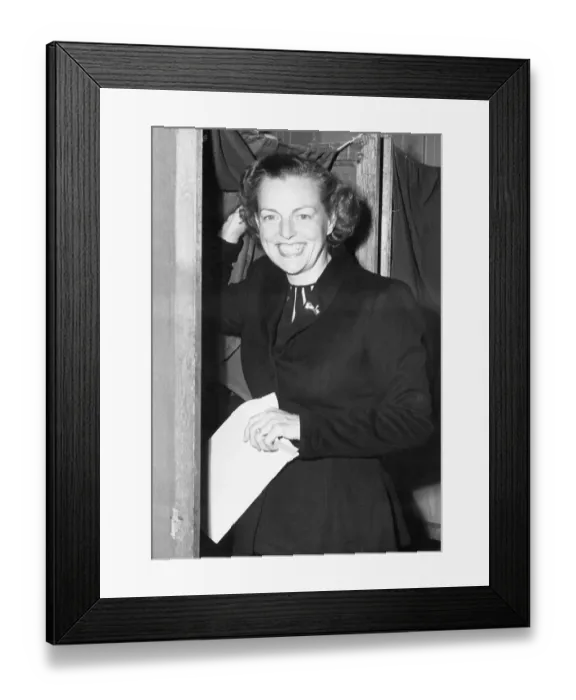 Framed Print : Helen Gahagan Douglas Voting in Election Framed Print : Helen Gahagan Douglas Voting in Election