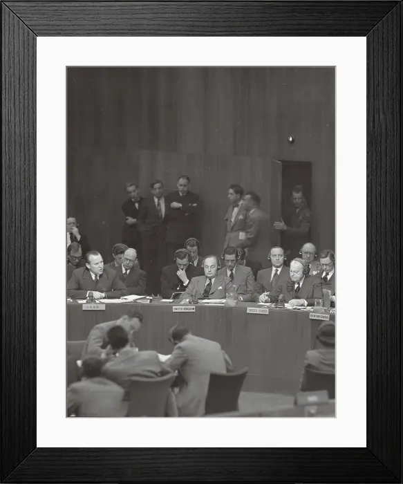 Framed Print : Britain and American Leaders in Conference Framed Print : Britain and American Leaders in Conference