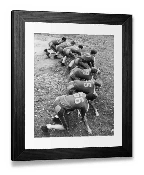 Framed Print : Football Team in Inverted Formation Framed Print : Football Team in Inverted Formation